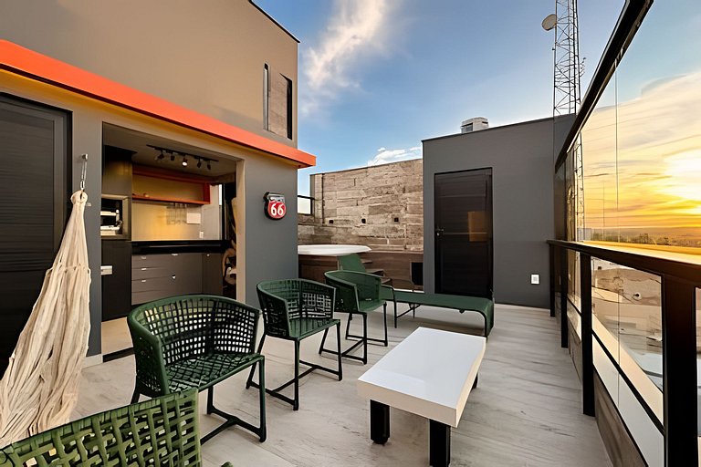 Loft Exclusivo | Rooftop com Vista Panorâmica